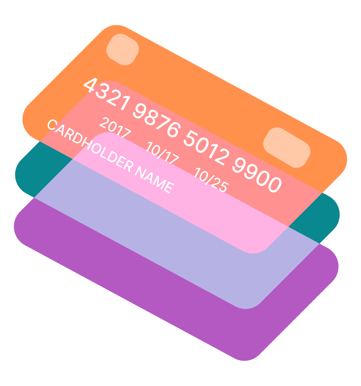 graphic of three credit cards